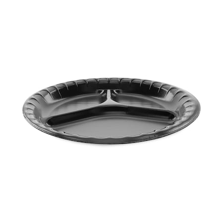Pactiv Laminated Foam Dinnerware, Plate, 10.25 Dia, Black, PK540 0TKB0044000Y
