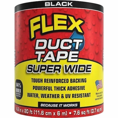 Flex Seal Family of Products Flex Super Wide Duct Tape 4.6 in. W X 20 ft. L Black Duct Tape DTBLKR4620