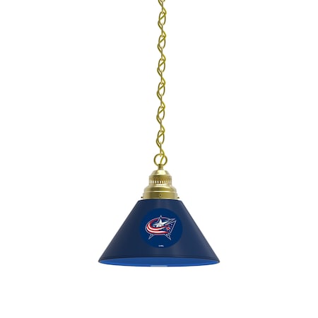 Holland Bar Stool Co Columbus Blue Jackets Pendant Light, Brass Fixture BL1BRColBlu
