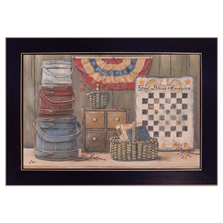 Homeroots God Bless America 1 Black Framed Print Wall Art 415302
