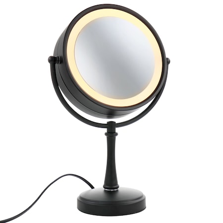 Conair Reflections 8.5 Inch 7x Magnification Incandescent Lighted Mirror in Matte Black BE87MB