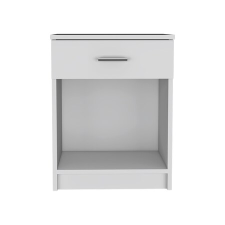 Homeroots 22" White Wood One Drawer Nightstand 479972