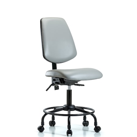 Blue Ridge Ergonomics Desk Chair No Arms, 21" to 26" Height, Vinyl, Dove BR-VDHCH-MB-RT-T0-A0-RC-8567