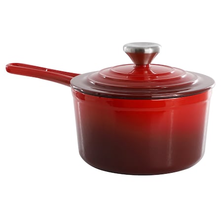 Megachef 2 Quart Enameled Cast Iron Sauce Pan in Gradient Red 750124514M