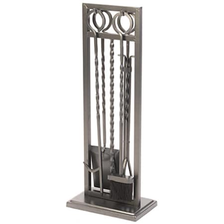Dare2Decor 15094 Antique Iron Modern Twist Style Fireplace Tool Set - 5 Piece DA2670610