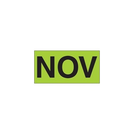 Bubblefast 3 x 6'' - ''NOV'' Fluorescent Green Months of the Year Labels BFDL6912