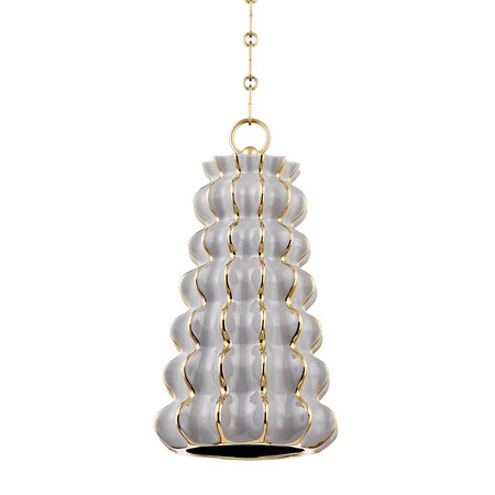 Corbett Lighting Esperanza 1 Light Pendant 9.25 In. Ceramic Gloss Gray 394-10-CGG
