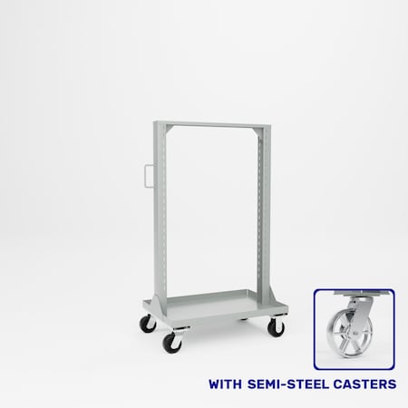 Pucel Portable Bin & Shelf Cart, 36 in W x 61 in H x 24 in D, Gray PBSC-36S