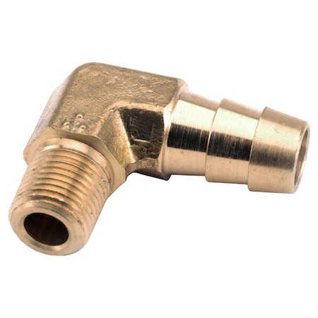 Anderson Metals 1/4 in. Hose Barb in. X 1/8 in. D MIP Brass 90 Degree Elbow 757020-0402AH