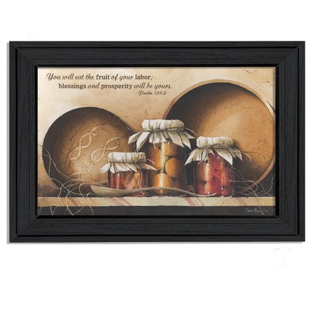 Homeroots Blessings and Prosperity 1 Black Framed Print Wall Art 404954