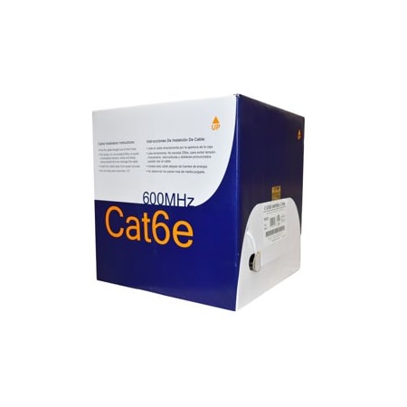 Wavenet Cat6e-600 MHz, 4 Twisted Pairs with Spline, 23 AWG, Un-Shielded, Riser Jacket, White 1000ft Box CAT6E-600-RISER-1000-SPLINE-WHITE