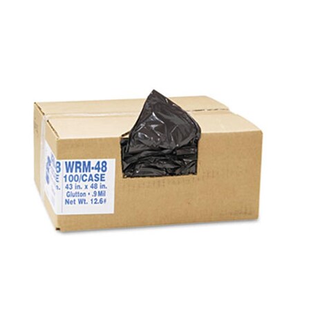 Webster 2-Ply Low-Density Can Liners- 56 gal- 0.85 mil- 43 x 47- Gray- 100-Carton, 100PK 434722G