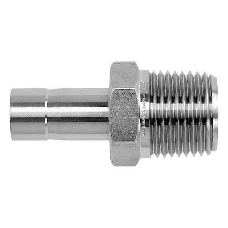 Brennan Industries Strt, SS, Tube Stub 1/2 in, MNPT 3/4 in NS2428-08-08-SS