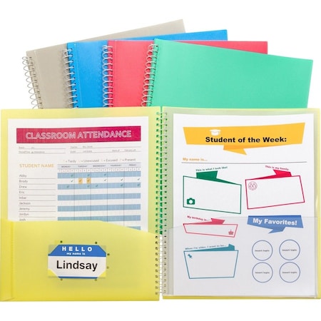 C-Line Products 8-Pocket Spiral-Bound Poly Portfolio, PK6 33080