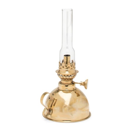 Kings County Tools Oil Lamp 9 in Tall Lamp with Antique-Style Brass Body & Glass Chimney Decorative Kerosene Lantern GW78A05-01