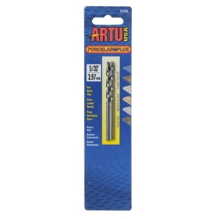Artu 0 Drill Bit, 532 in Dia, 318 in OAL, Flat Flute, 2Flute, 532 in Dia Shank, Straight Shank 1425