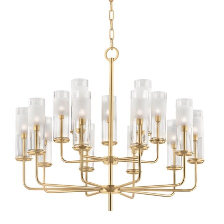 Hudson Valley Lighting Wentworth 15 Light Chandelier 29.75 In. Aged Brass 3930-AGB