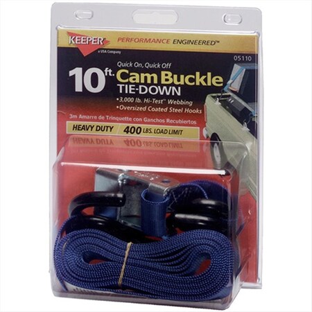 Strike3 5110 10 Ft. X 1 In. Cam Buckle Tie-Down With S-Hooks ST3570366
