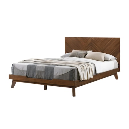 Homeroots Brown Wood Queen Bed Frame 486232