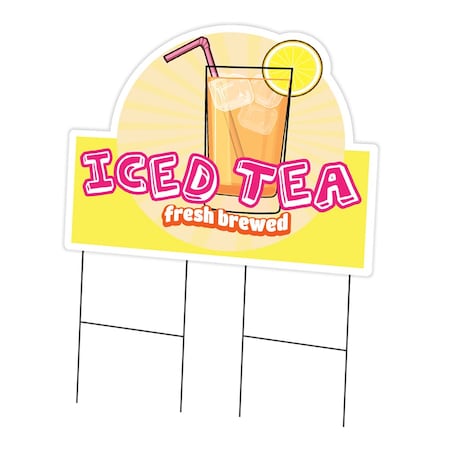 Signmission Iced Tea Yard Sign & Stake outdoor plastic coroplast window, C-DC-2436-Iced Tea C-DC-2436-Iced Tea