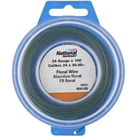 National Hardware V2571 Series Wire, 0.023 in Dia, 100 ft L, 24 Gauge, 10 lb Working Load, Steel N264-820