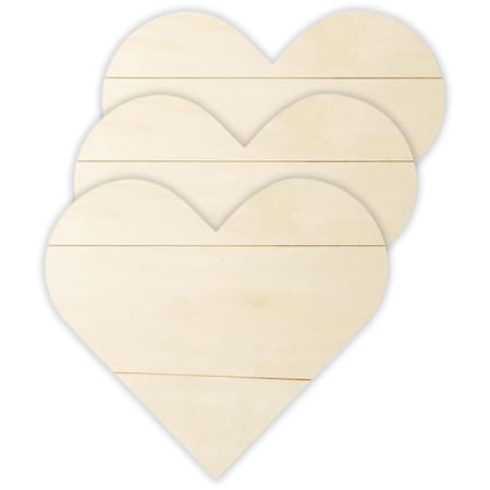 Plaid Heart Sign, Plywood, 11.81in x 10.59in, 3PK 44938