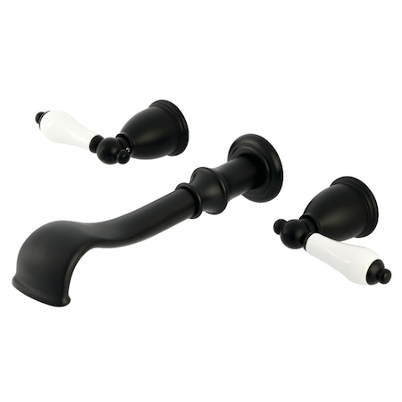 Kingston Brass Two-Handle Wall Mount Tub Faucet, Matte Black KS5020PL