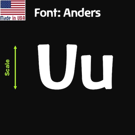 Aacc Self-Adhesive Vinyl Letter: U, Scale: 2.5 in. Color: White Font: Anders by, 24PK AACC-Anders-UU-White-I2.5x24