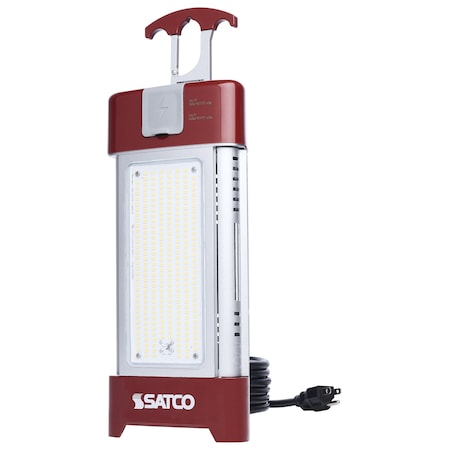 Satco 30/70/100/120W LED Work Light with Remote - 5000K CCT - Red Finish - 120V S13175
