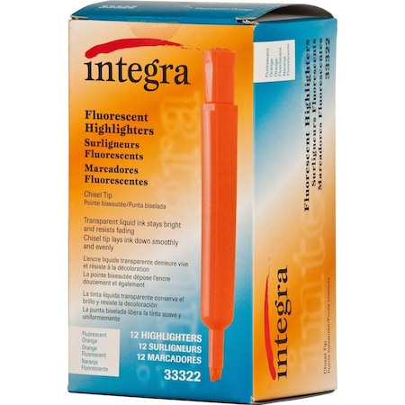 Integra Highlighter, Felt-Tip, Non-Refillable, PK12 ITA33322