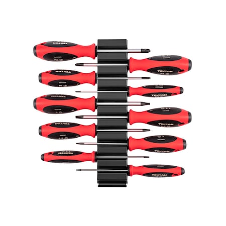 Tekton Phillips and Slotted Screwdriver Set w/Mod Org, 4 IN Shanks, 10-Piece, #0-#3, 3-8 mm DWZ90106
