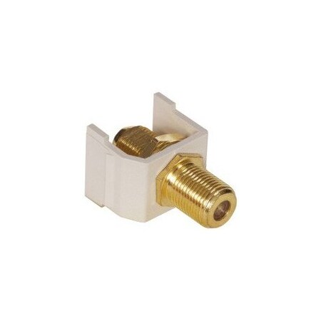 Hubbell Snap-Fit Connector, BNC Gold, Office White SFFGOW