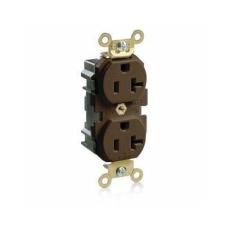 Leviton Straight Blade Receptacle, 5-20R, 20 A, 125V AC, 2 Pole, 3 Wire, Flush Mount, Self-Grounded M5362