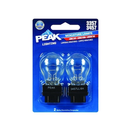Peak Miniature Automotive Bulb Halogen Parking/Stop/Tail/Turn 3357 3457 Pair 3457LL-BPP