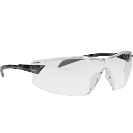 Bouton Optical Rimless Safety Glasses with Gray Temple, Clear Lens and Anti-Scratch / Anti-Fog Coating 250-45-0020