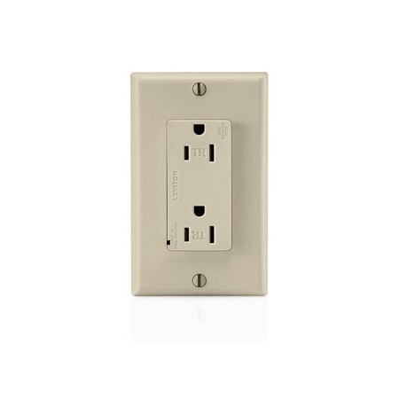 Leviton Surge Protector Receptacle, 15 Amp, 125 Volt, 5-15R NEMA, Ivory T5280-I