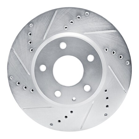 Dynamic Friction Co DFC Brake Rotor - Drilled and Slotted - Silver 631-80080L