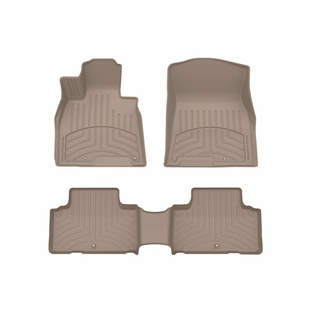 Weathertech Tan Front and Rear Floorliners, 2022 - 2024 Genesis GV80 451621-1-4