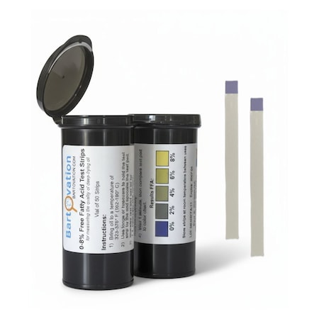 Bartovation Free Fatty Acids 8% FFA Test Strips for Deep Frying Oil Quality, High Level, Vial of 50 Strips DSS03V50
