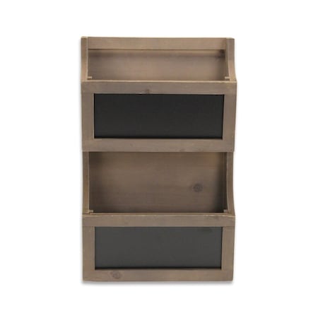 Homeroots Set of Two Brown Solid Wood File Organizer, 2PK 399686