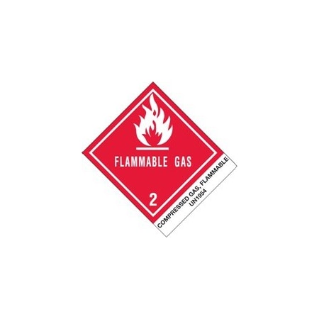 Bubblefast 4 x 4 3/4'' - ''Compressed Gas, Flammable, N.O.S.'' Labels BFDL507P1