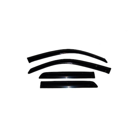 Ventshade Rainguards, Aerodynamic Design, Tape-On, Smoke, Acrylic, Set Of 4 94924