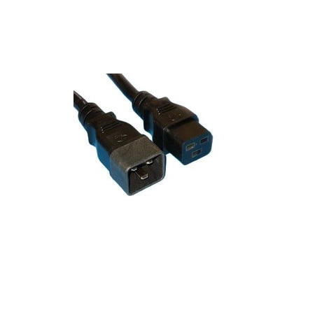 Cable Wholesale Heavy Duty Server Power Extension Cord, Black, C20 to C19, 12AWG/3C, 20 Amp, 6 foot 10W3-41206