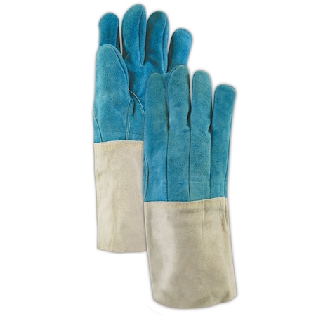 Magid Shrink Wrapped Blue Split Full Leather Gloves, 12PK SWT4650WL