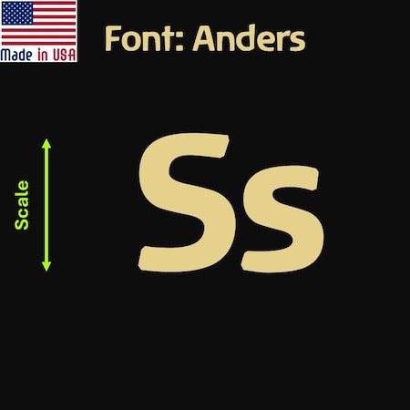 Aacc Self-Adhesive Vinyl Letter: s, Scale: 4 in. Color: Gold Font: Anders by, 24PK AACC-Anders-ls-Gold-I4x24
