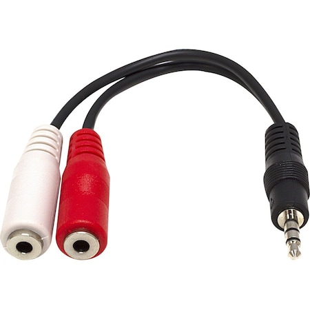 Cable Wholesale 3.5mm Stereo Y Cable, 3.5mm Stereo Male to Dual 3.5mm Stereo Female, 6 inch 30S1-35360