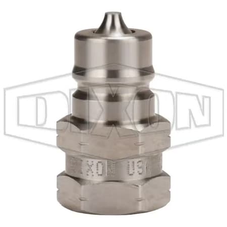 Dixon DQC K Interchange Female Plug, 3/8 Nominal, Female BSPP, 316 SSss Steel K3BF3-SS