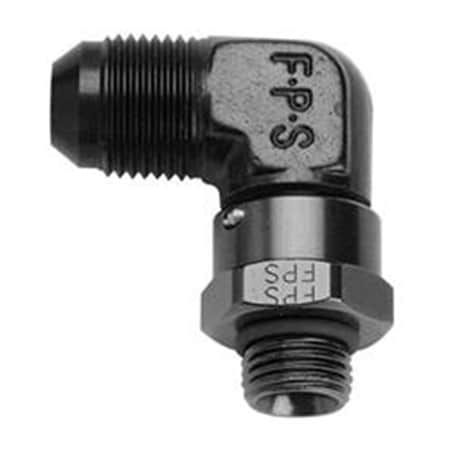 Fragola 499210-BL -10 AN 0.875-14 in. 90 deg Swivel Adapter - Black FRG499210-BL