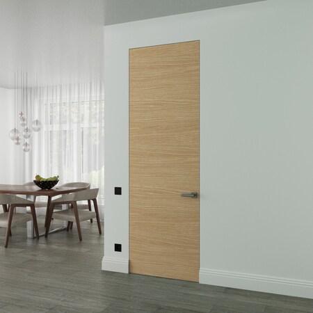 Sartodoors Hidden Door, Planum 0010 Natural Veneer Concealed Metal Frame 24" x 84" Left-hand Outswing PLANUM0010MF-SHP-24x84-LH-O