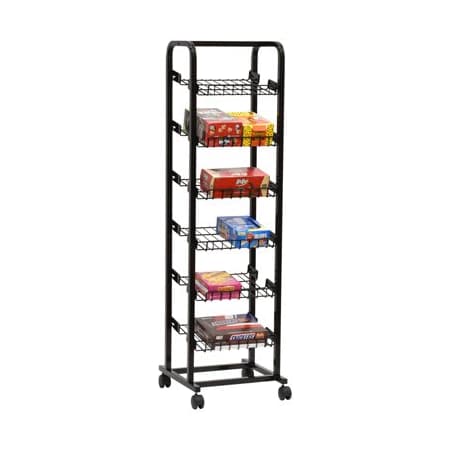 Specialty Store Services 18 In Mobile Retail Display Merchandiser and Bakery Rack For Snacks, Candy, Chips And More 2558BK